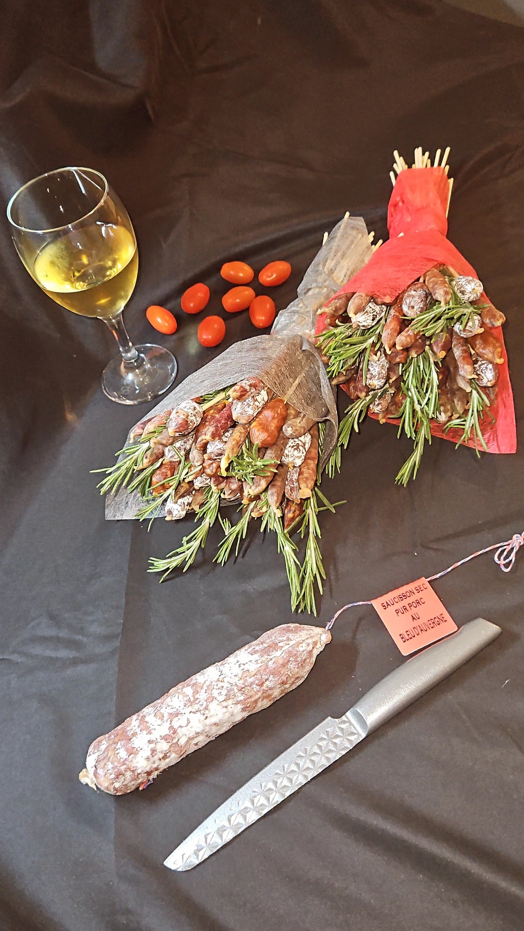 Bouquet de saucissons artisanaux pour cadeau apéritif original