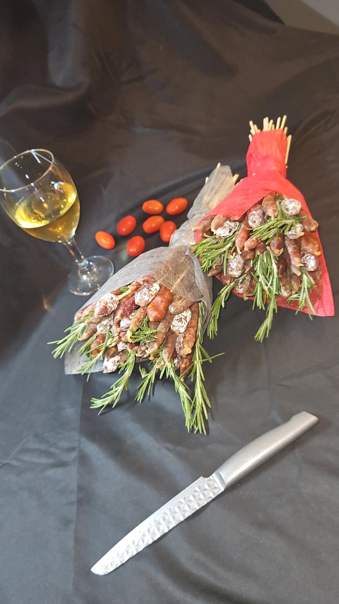 Bouquet de saucissons artisanaux pour cadeau apéritif original